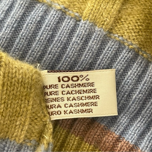 HOUSE OF CASHMERE MENS V-NECK PULLOVER SWEATER  | 100% CASHMERE |GREEN | SIZE XL - Picture 5 of 9